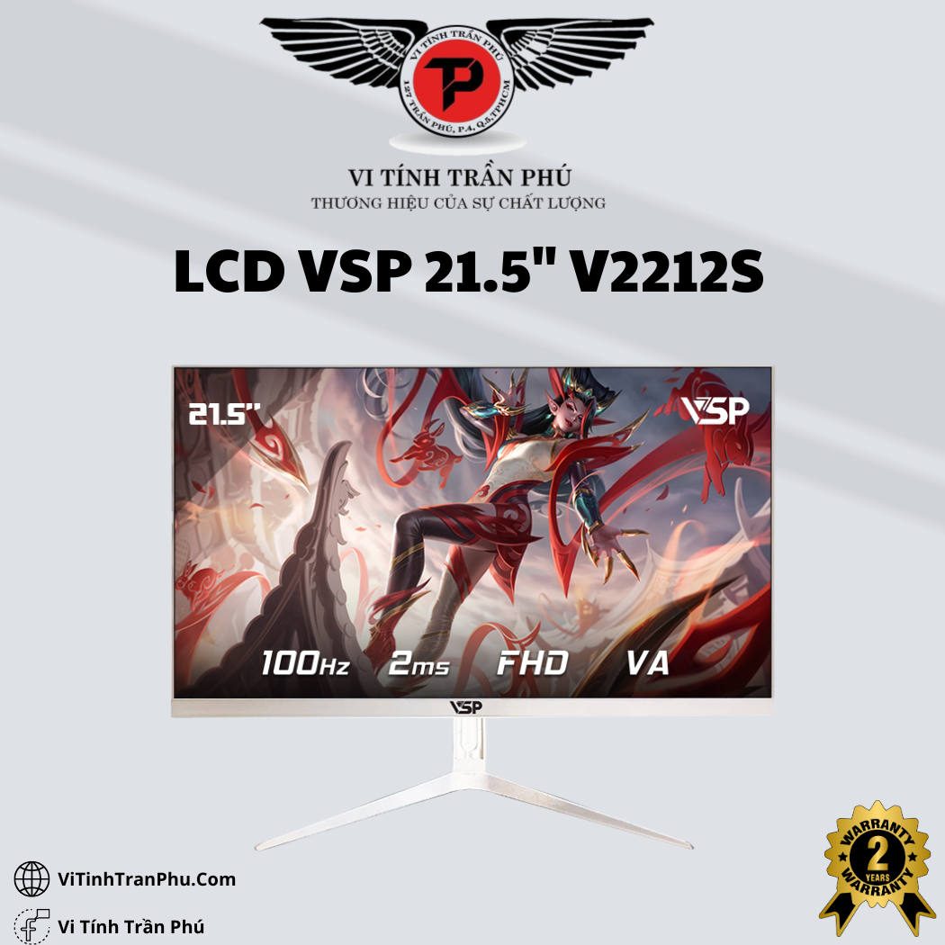 Màn Hình VSP 22Inch V2212S FullHD 100Hz 2MS VA - Màu Trắng